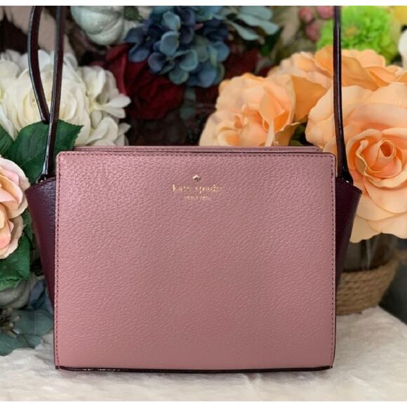 KATE SPADE Grand Street Hayden Peony Mulberry Colorblock Crossbody Purse Bag - Picture 3 of 10